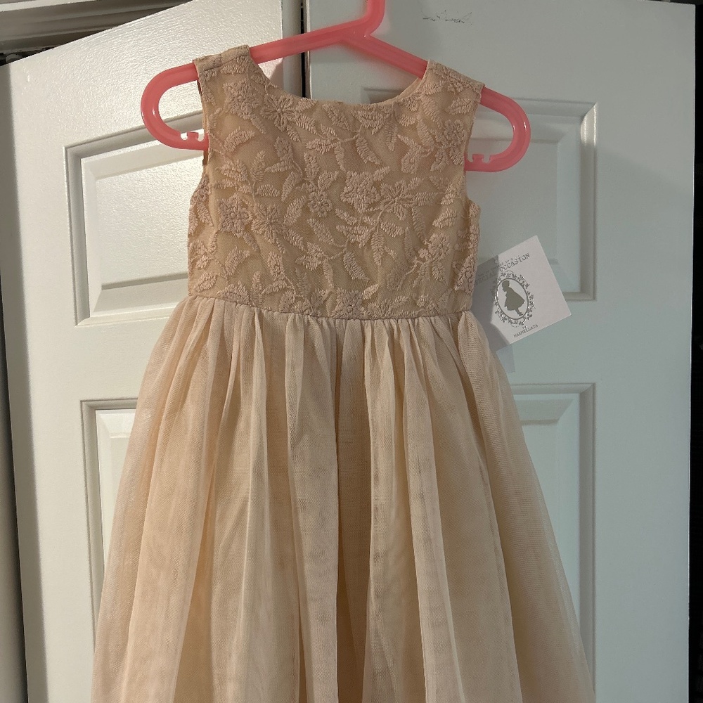 Blush toddler event dress